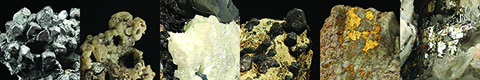 acanthite, boleite, calaverite, gold after calaverite, chlorargyrite, iodargyrite, krennerite, moschellandsbergite, owyheeite, proustite, silver, stephanite, sylvanite